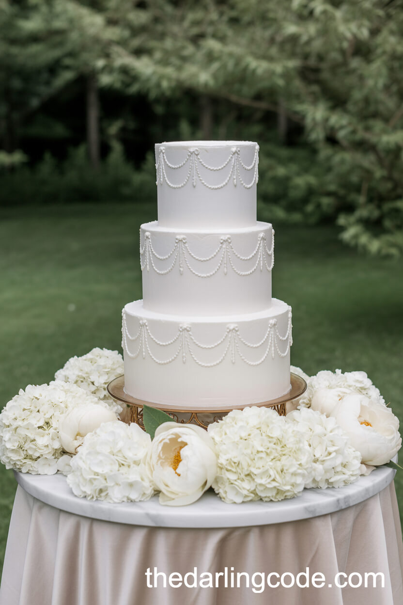 Vintage-Inspired Floral Wedding Cake