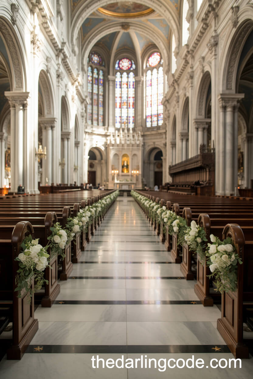 Cathedral Ceremony with Stained Glass