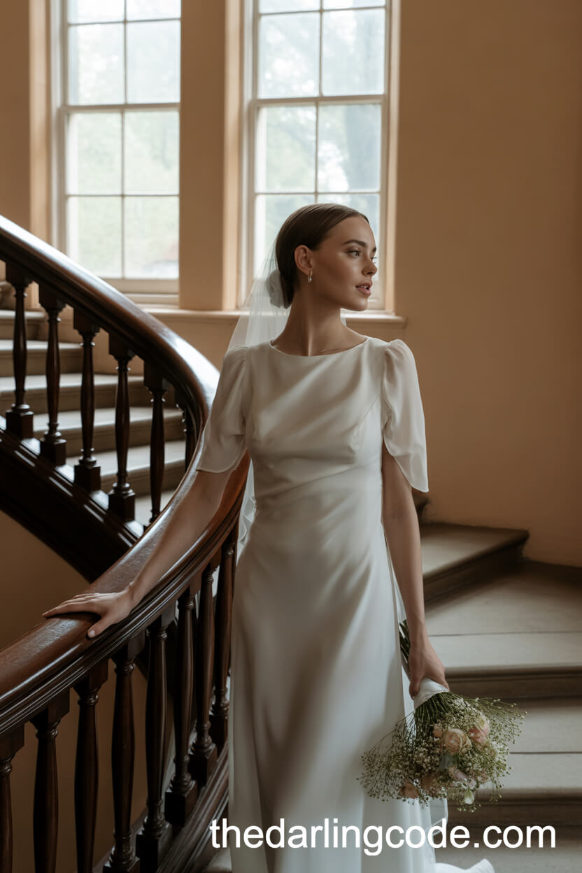 Grand Manor Staircase Bridal Portrait