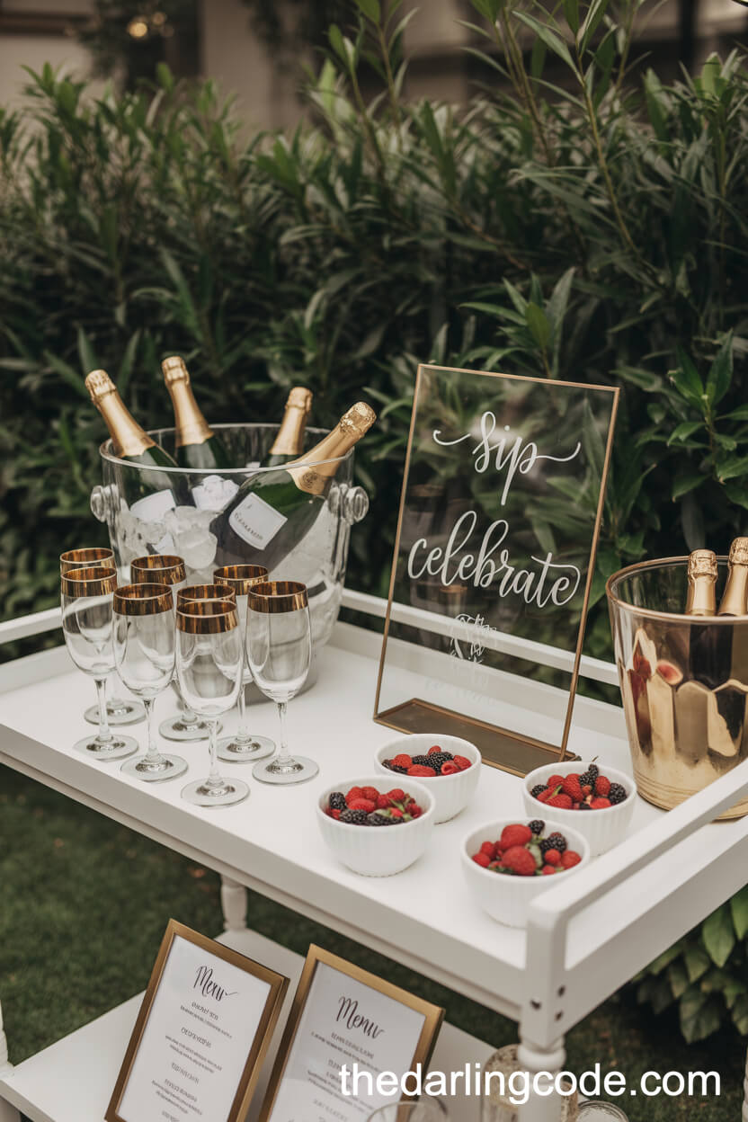 Chic Outdoor Champagne Bar Cart
