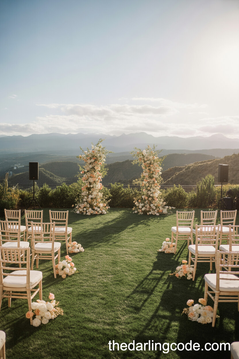Scenic Hilltop Ceremony With Mountain View