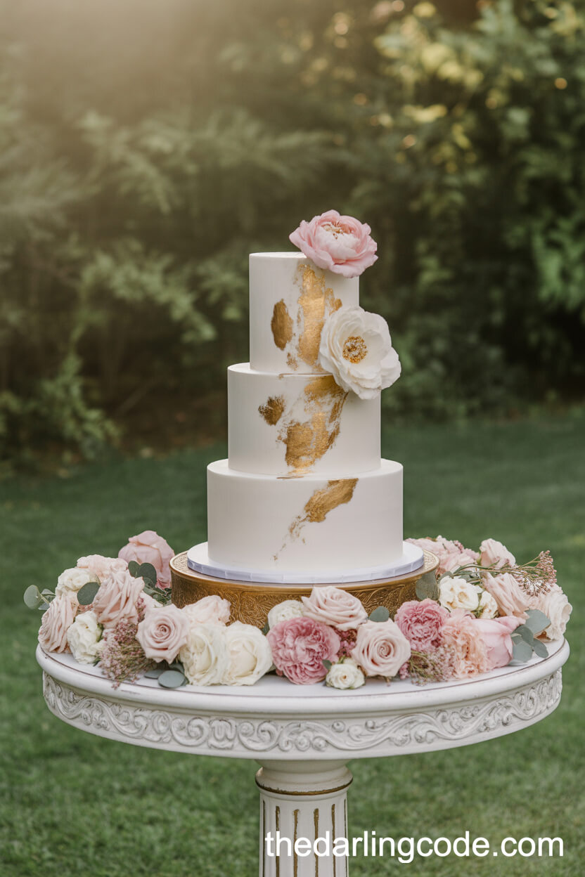 Luxury Outdoor Wedding Cake Display