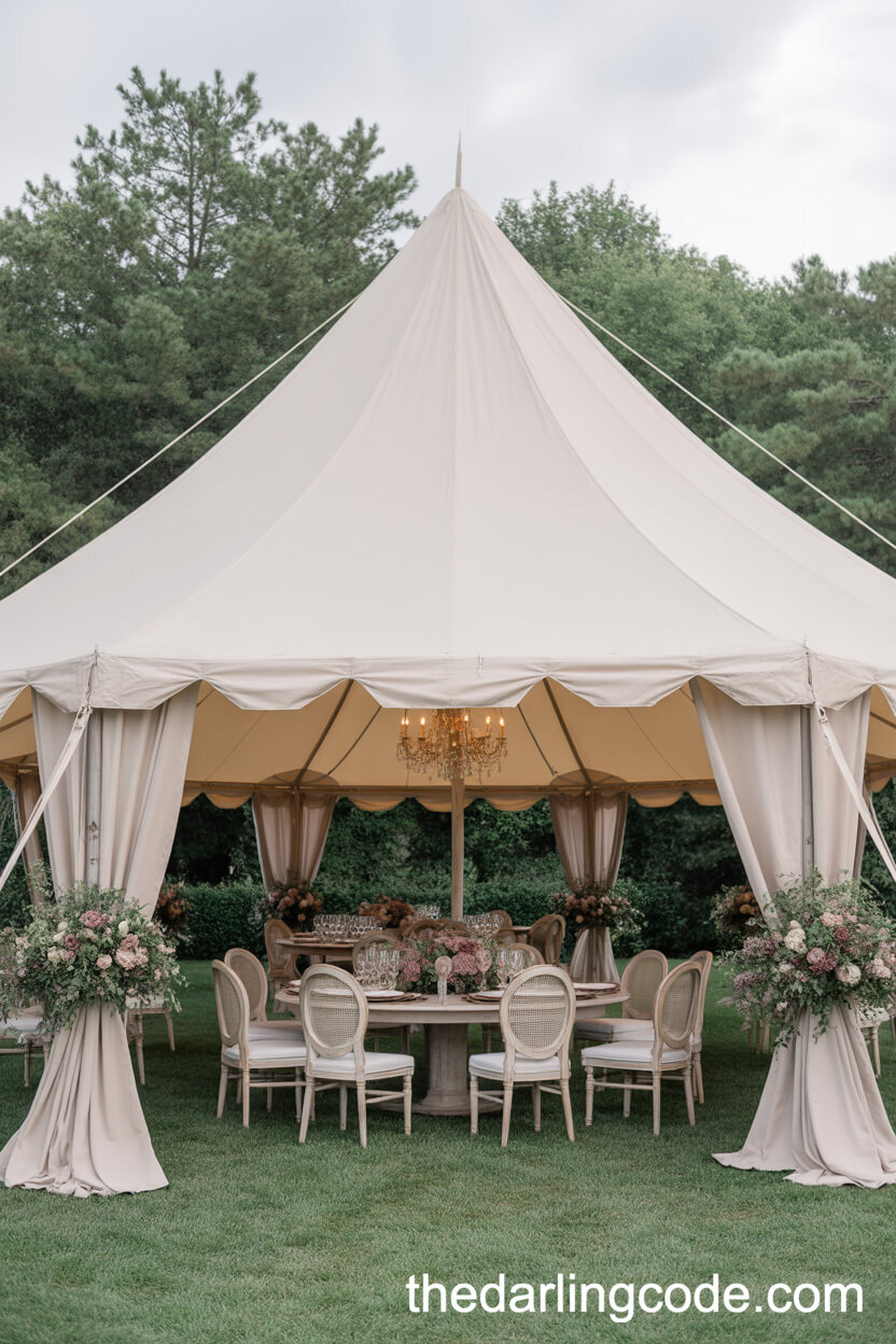 Elegant Sailcloth Tent Wedding Reception