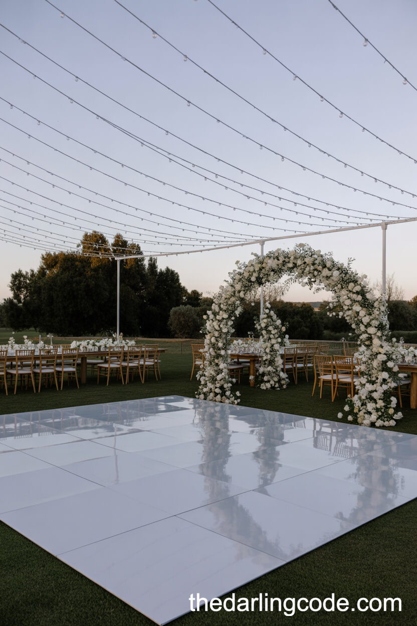 Open-Air Dance Floor With Floral Arches