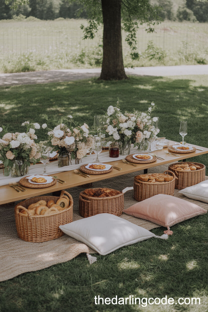 Cozy Picnic Brunch Wedding Setup