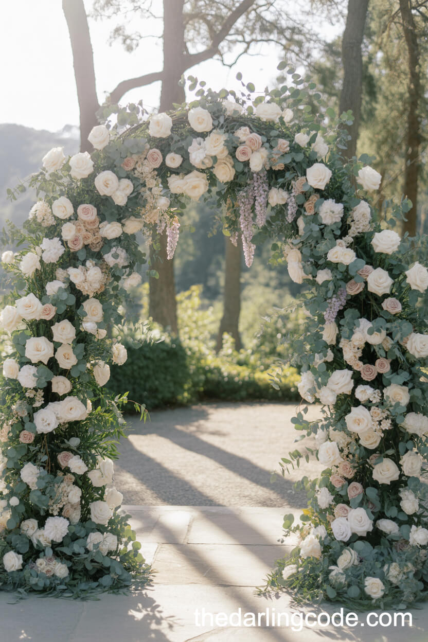 Luxurious Floral Arch Wedding Entrance