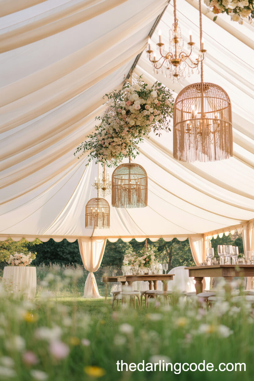 Boho-Luxury Tent Wedding In A Spring Wildflower Meadow