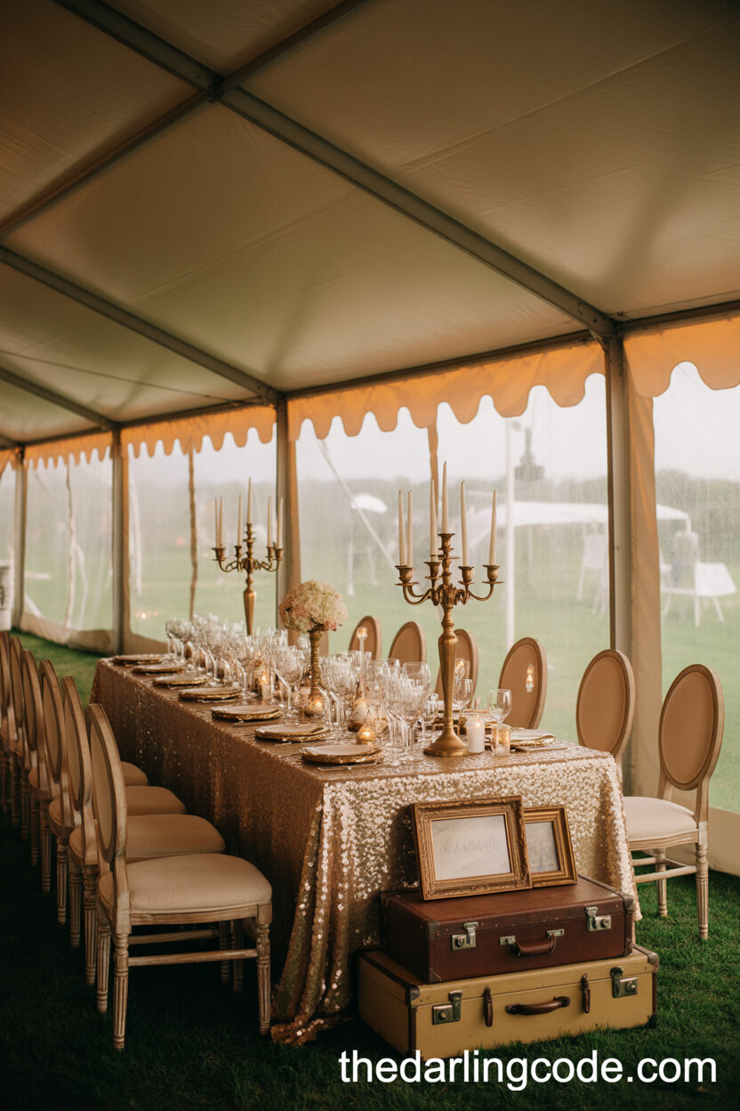 Vintage-Inspired Tent Wedding With Antique Touches