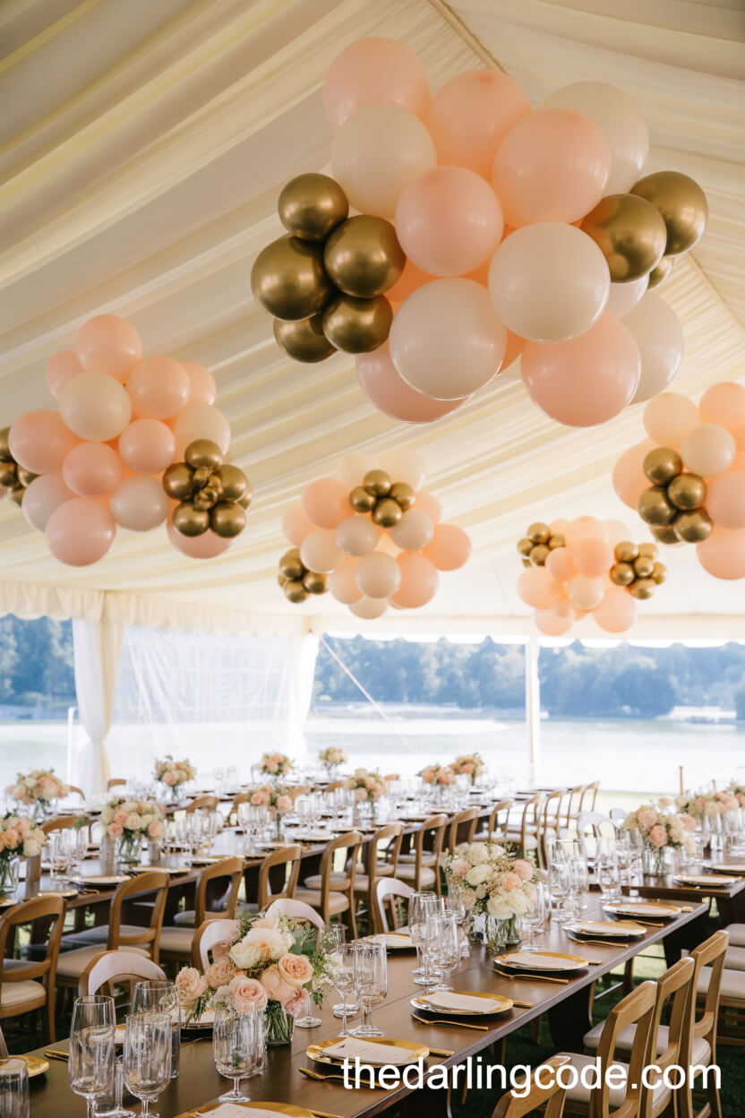 Elegant Balloon-Filled Tent Reception With Sophisticated Details