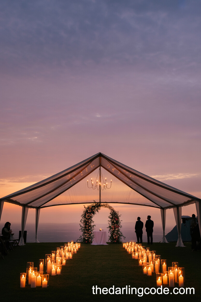 Romantic Candlelit Tent Ceremony At Dusk