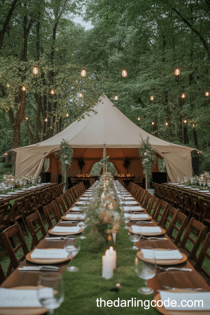 Fairy-Tale Forest Tent Wedding With Twinkle Lights