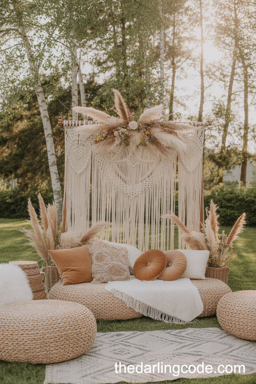 Boho-Chic Macramé Lounge With Wildflowers