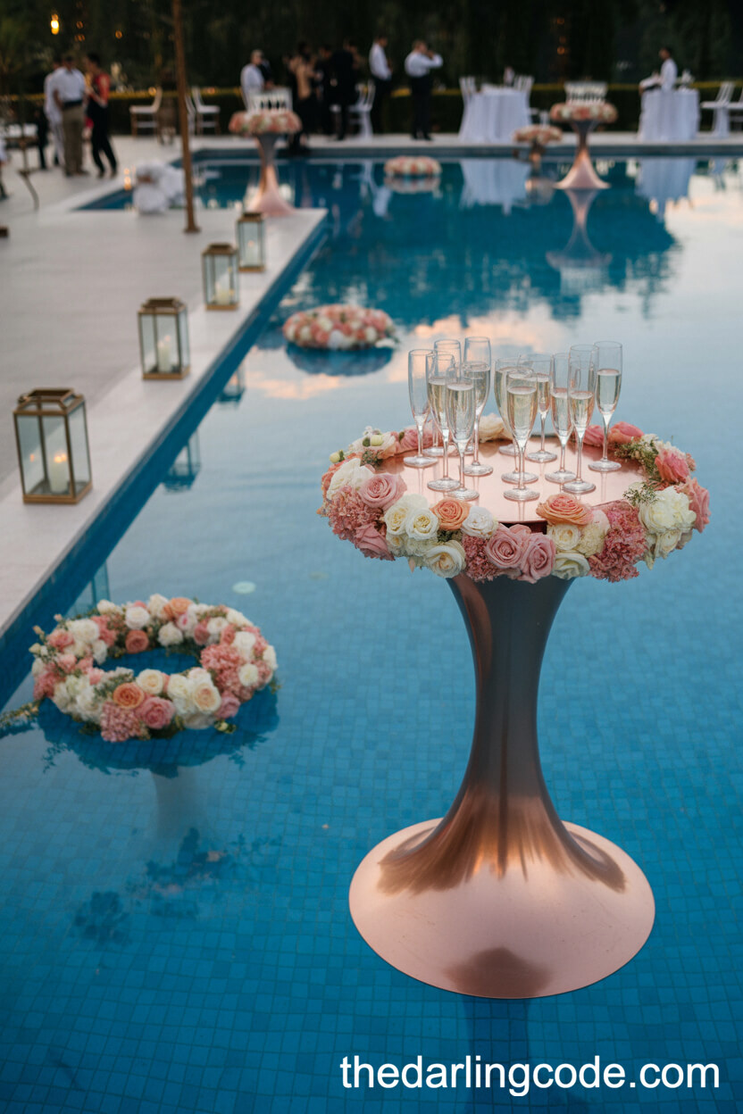 Glamorous Poolside Wedding Cocktail Hour
