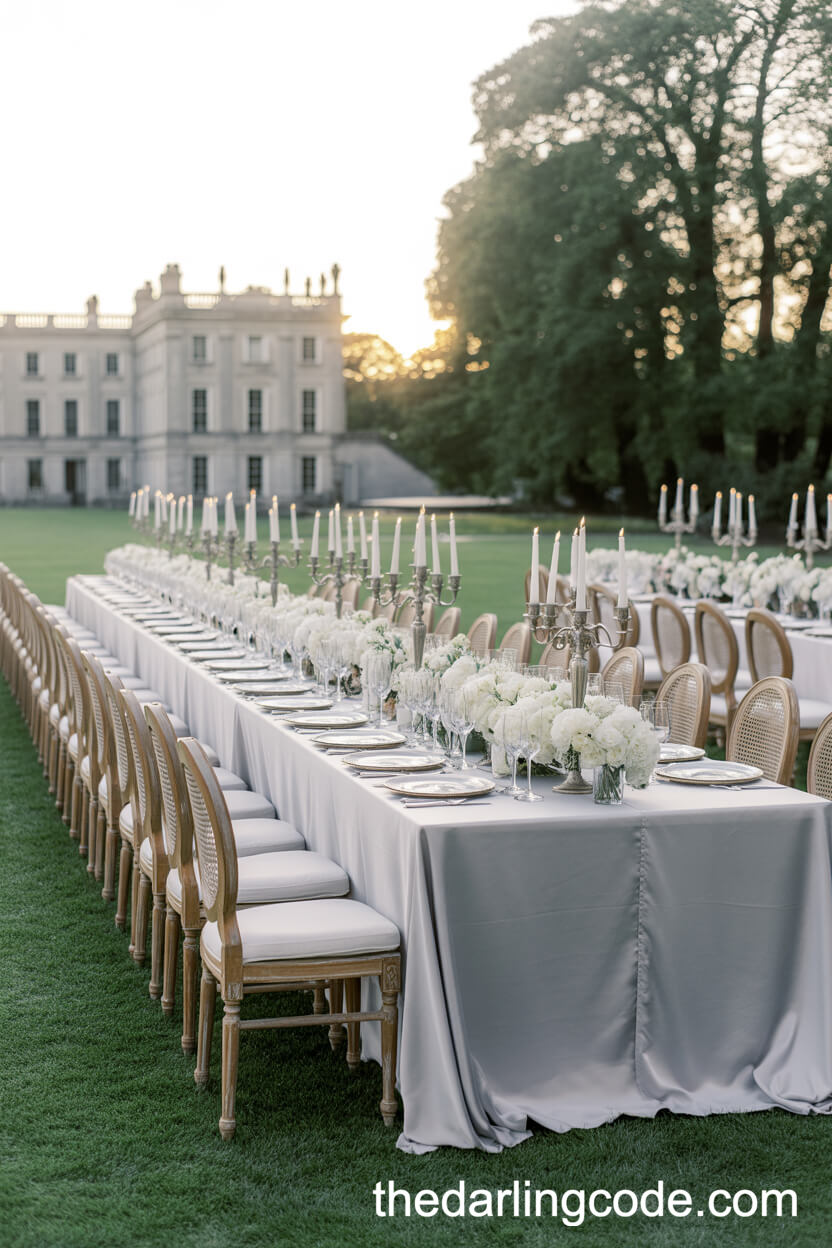 Black-Tie Lawn Wedding Reception At A Grand Country Estate