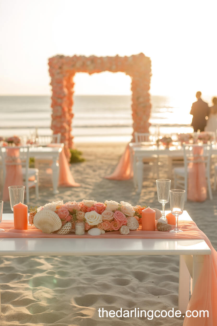 Pastel Coral Wedding Palette For A Romantic Beachside Ceremony
