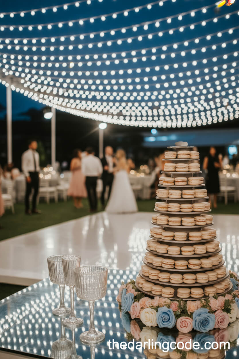 Silver And Pastel Blue Wedding Colors For A Celestial Night Reception