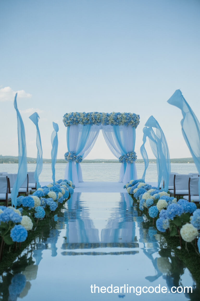 Sky Blue Pastel Wedding Scheme For A Lakeside Summer Ceremony