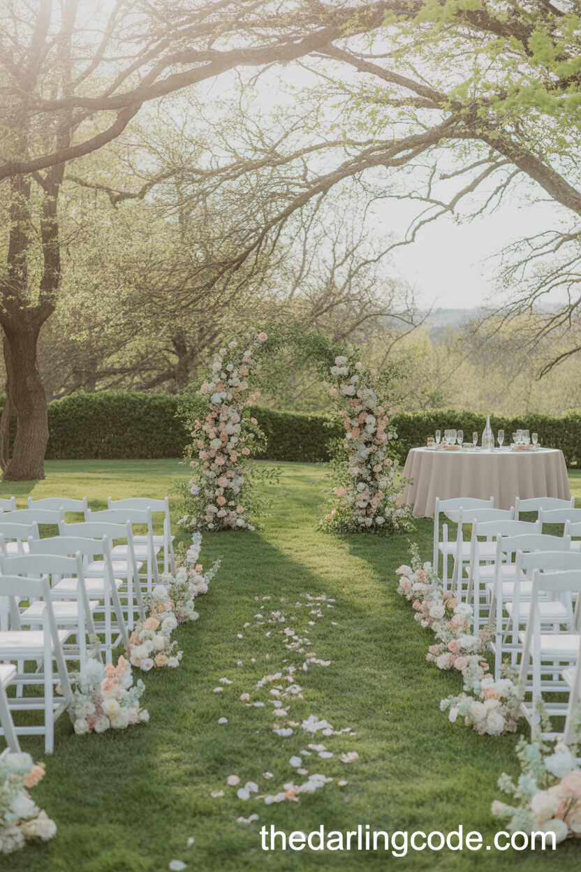 Dreamy Outdoor Spring Garden Wedding Ceremony