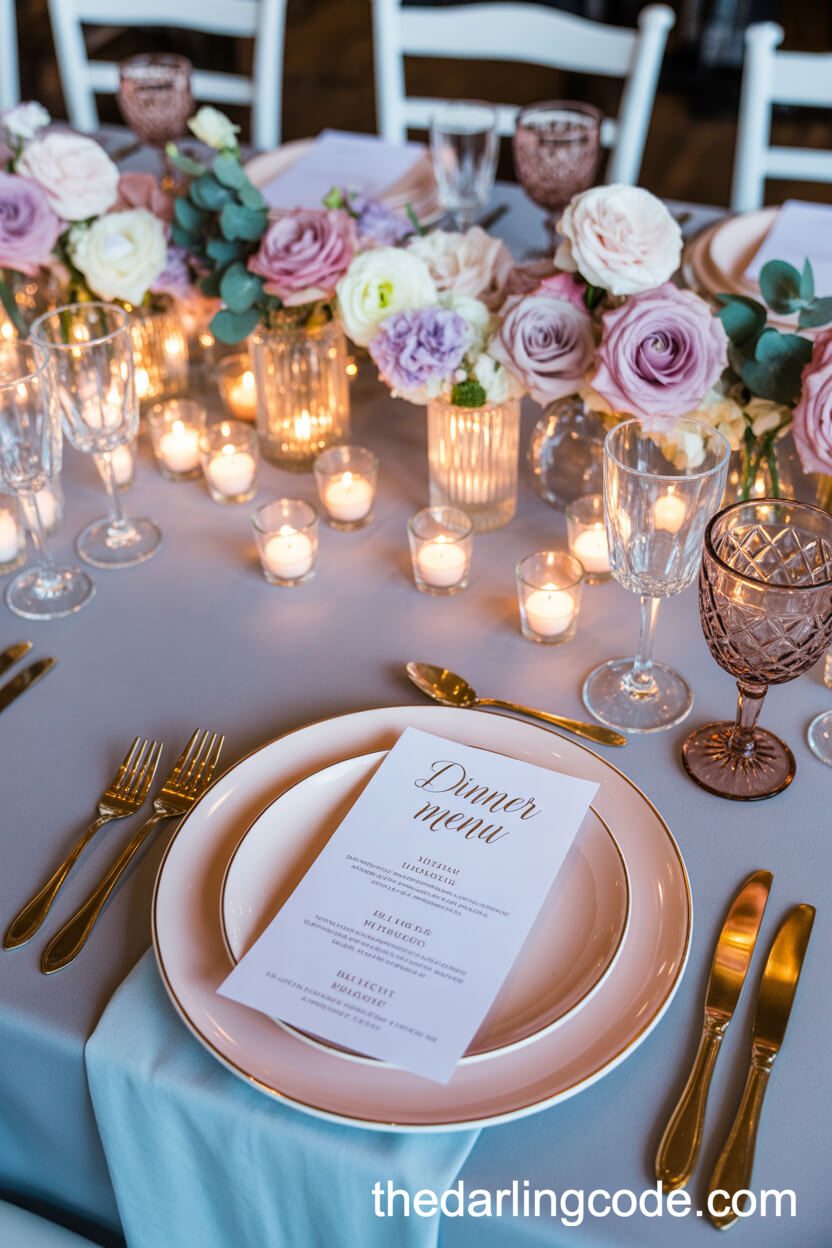 Delicate Pastel Table Decor For An Intimate Wedding Reception