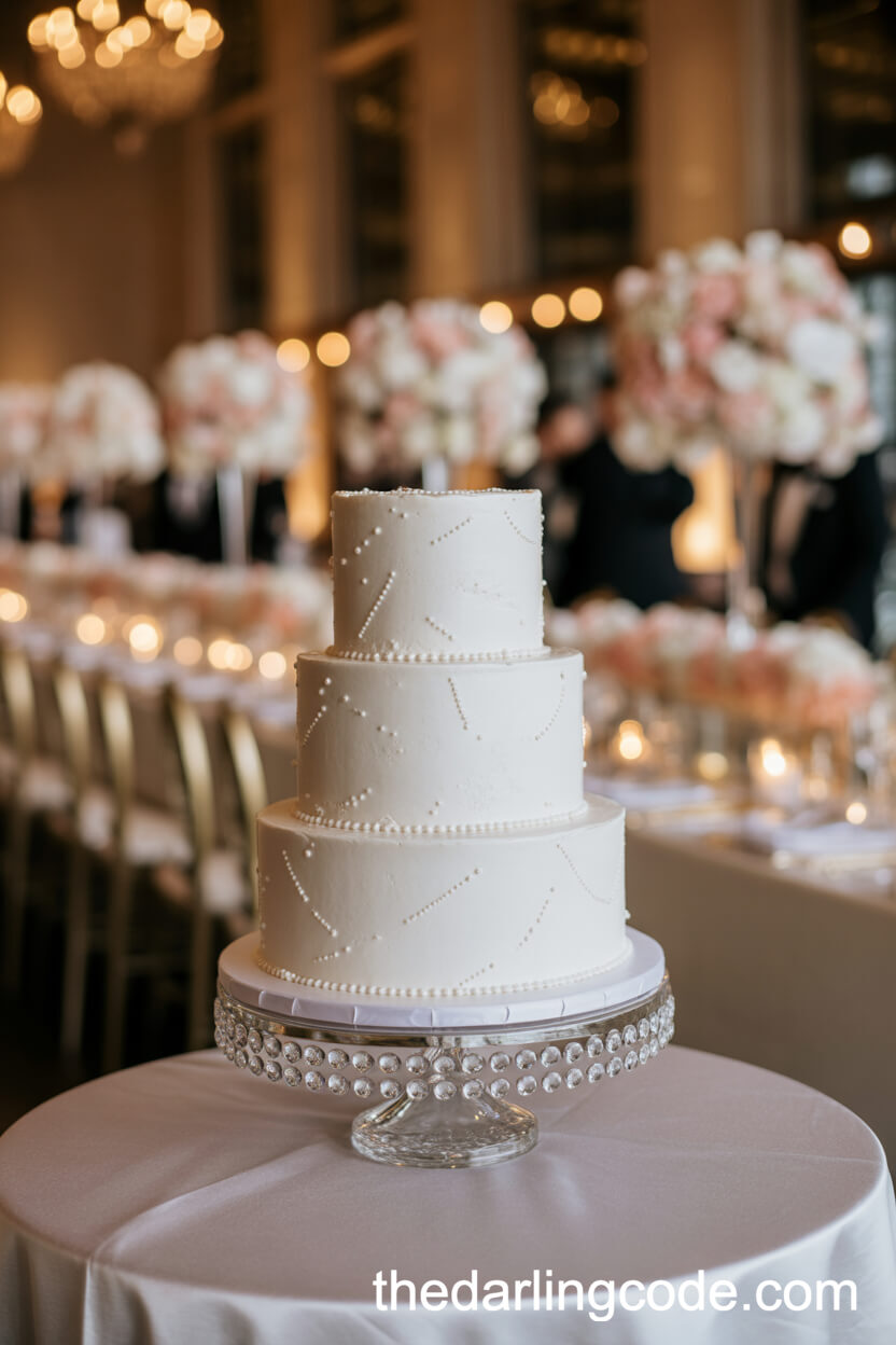 Classic Ballroom Cake With Edible Pearls