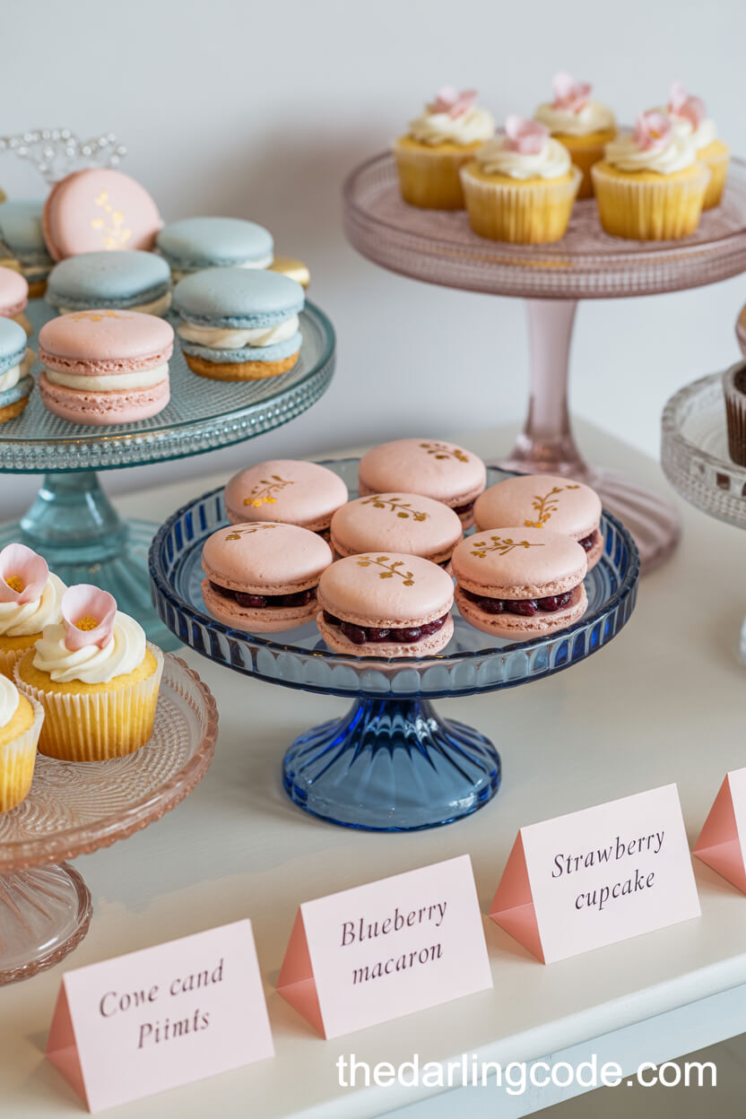 Pastel Pink And Blue Dessert Table Display