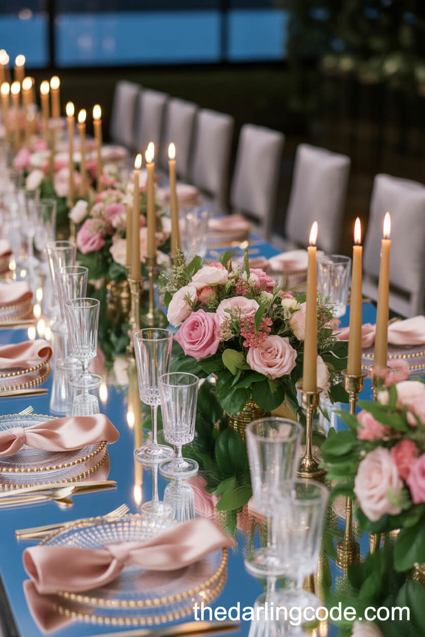 Opulent Pink And Green Floral Centerpieces For Reception
