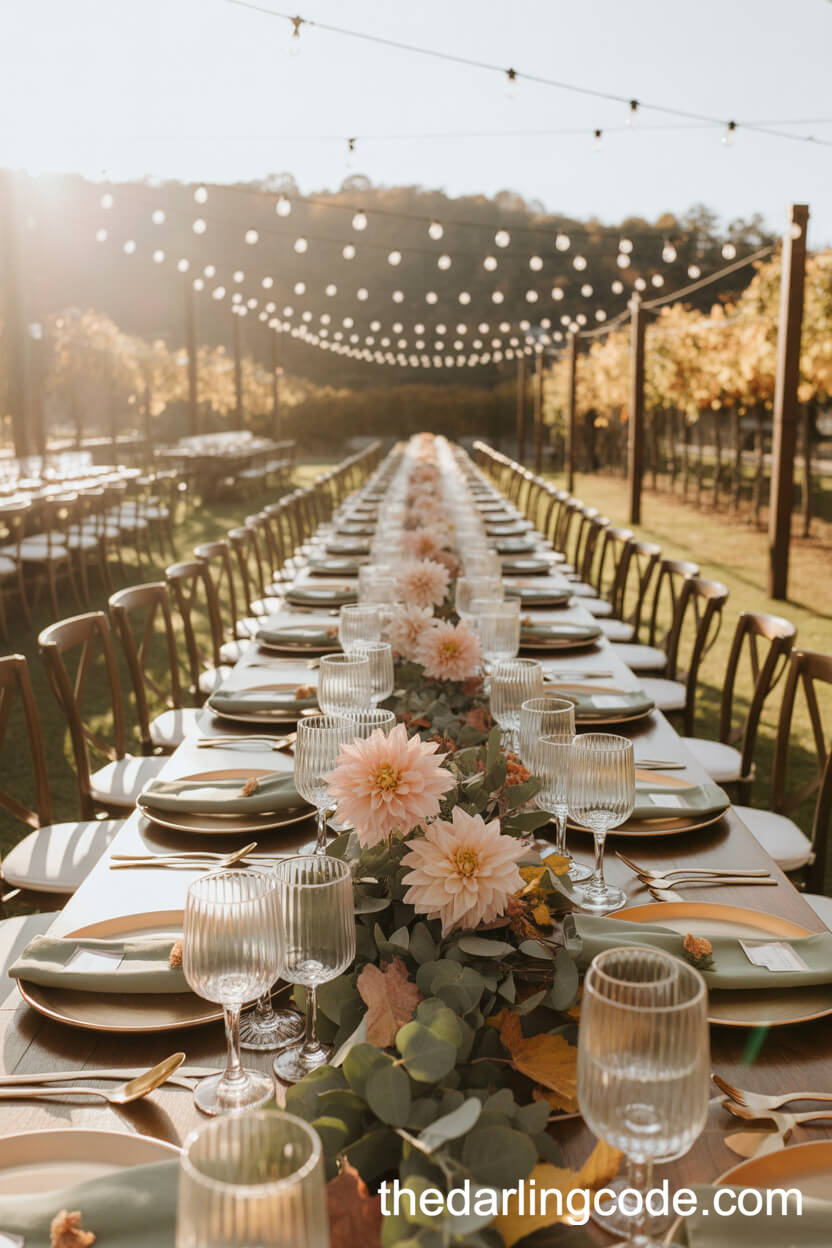 Cozy Vineyard Autumn Wedding With Pink And Green Details