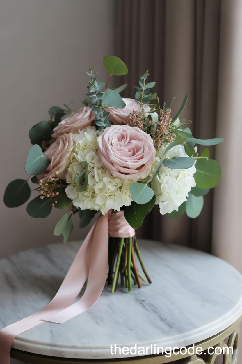 Blush Pink And Greenery Bridal Bouquet Inspiration