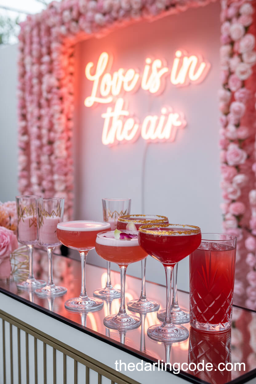 Signature Pink And Red Cocktail Bar