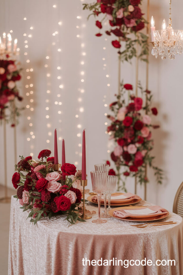 pink and red wedding theme ideas