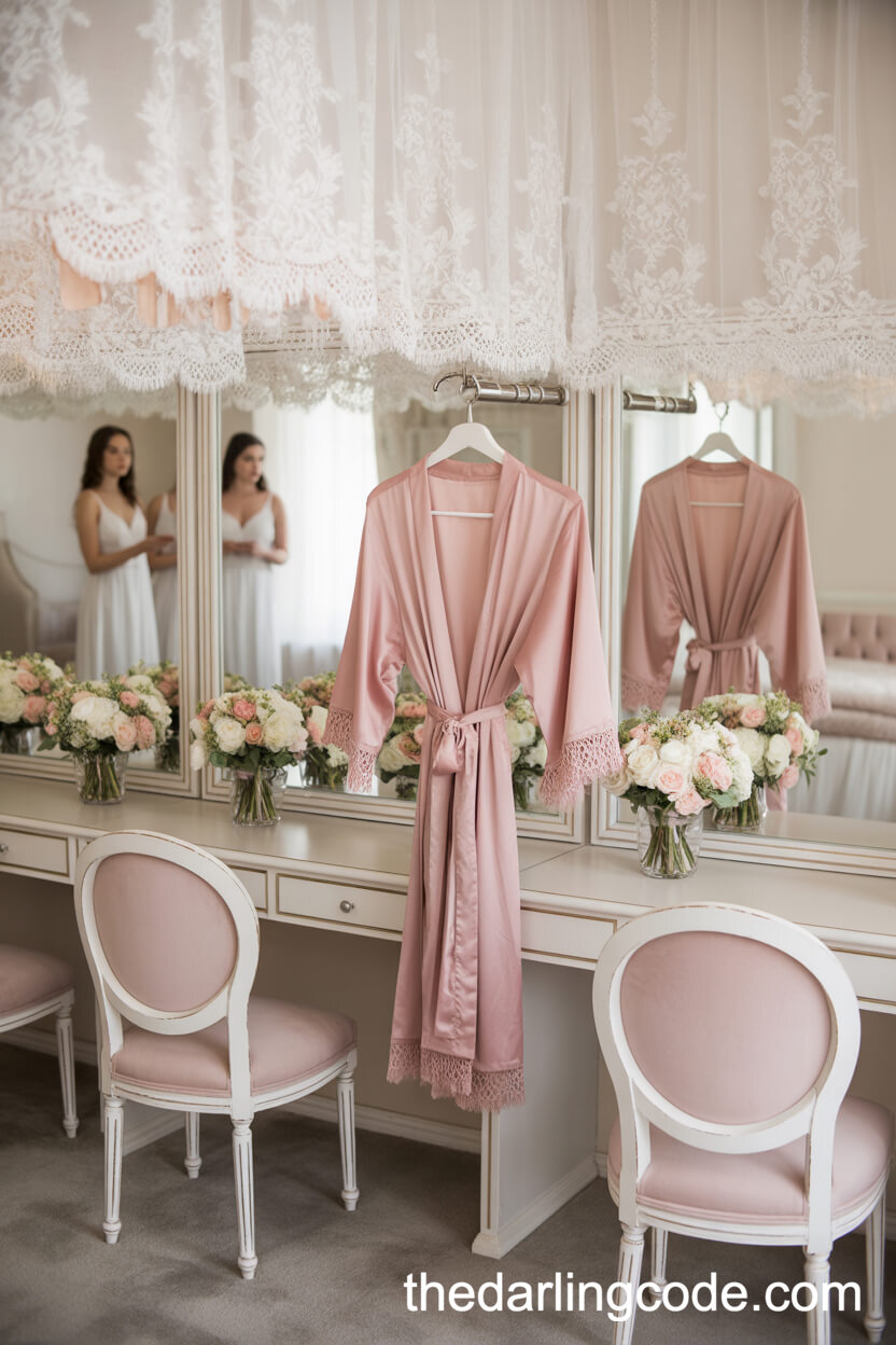 Bridal Suite Details In Soft Pink And White