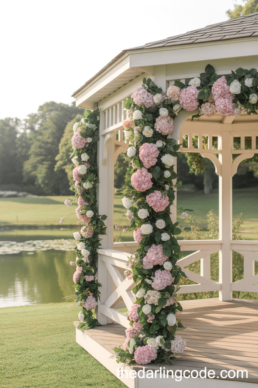 Floral-Filled Outdoor Gazebo For Summer Weddings
