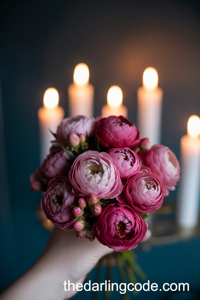 Deep Pink Berry-Toned Moody Bouquet