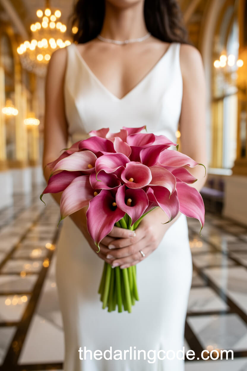 Elegant All-Pink Calla Lily Bouquet