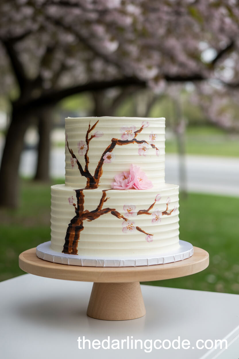 Cherry Blossom Pink Buttercream Cake