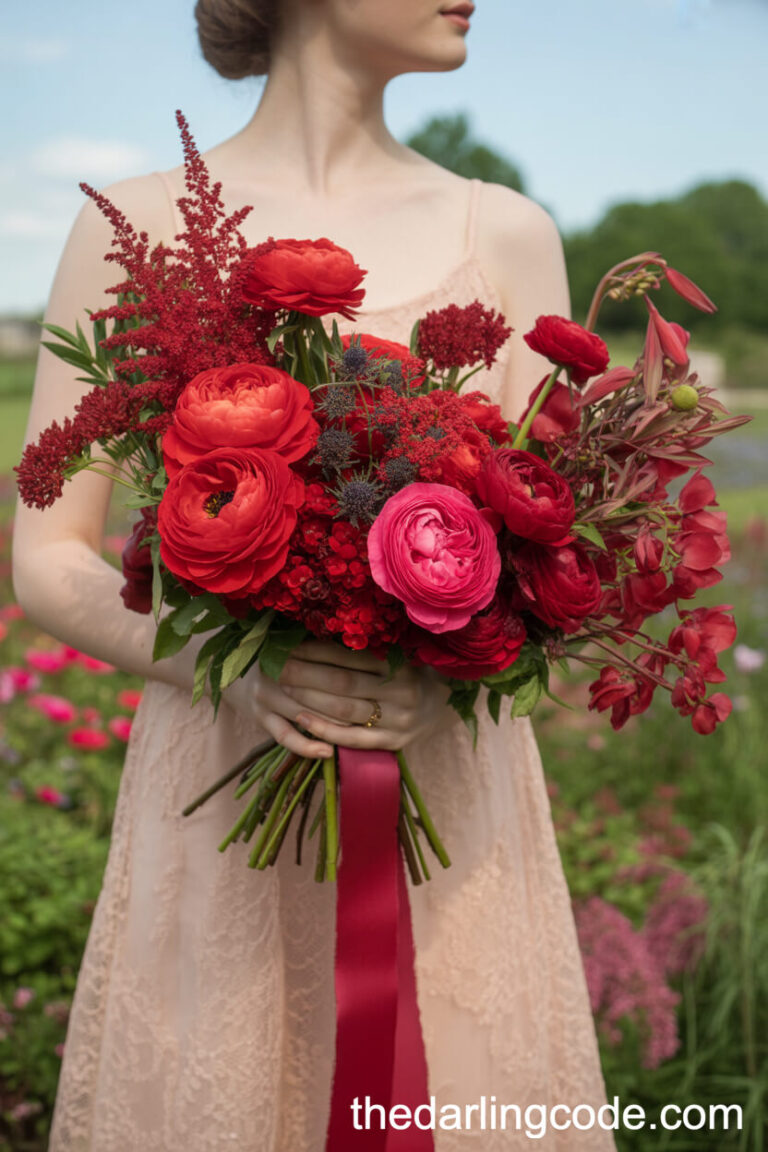 red wedding bouquet ideas