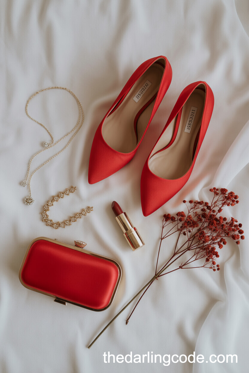 Red Wedding Accessories For The Bride