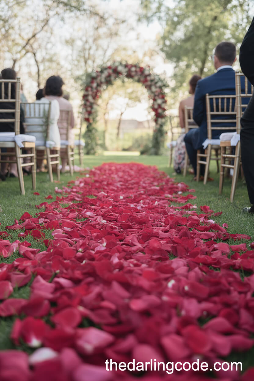 Rose Petal-Strewn Ceremony Aisle