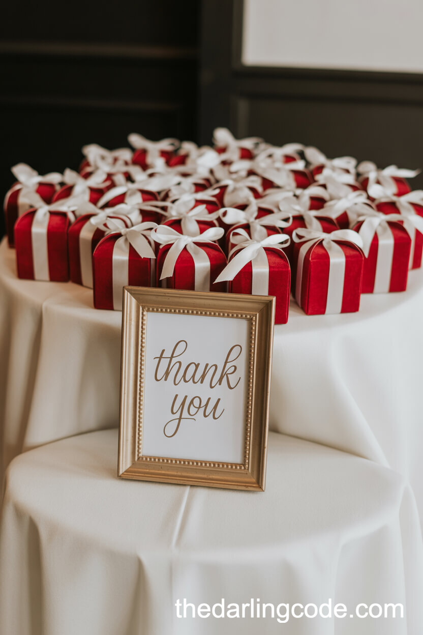 Red Velvet Wedding Favor Boxes