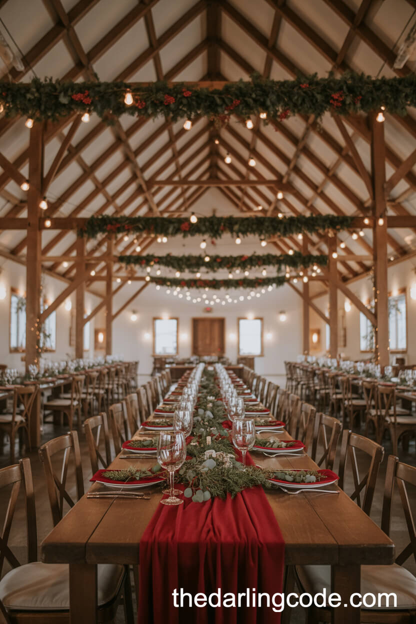 Rustic Barn Decor With Red Accents