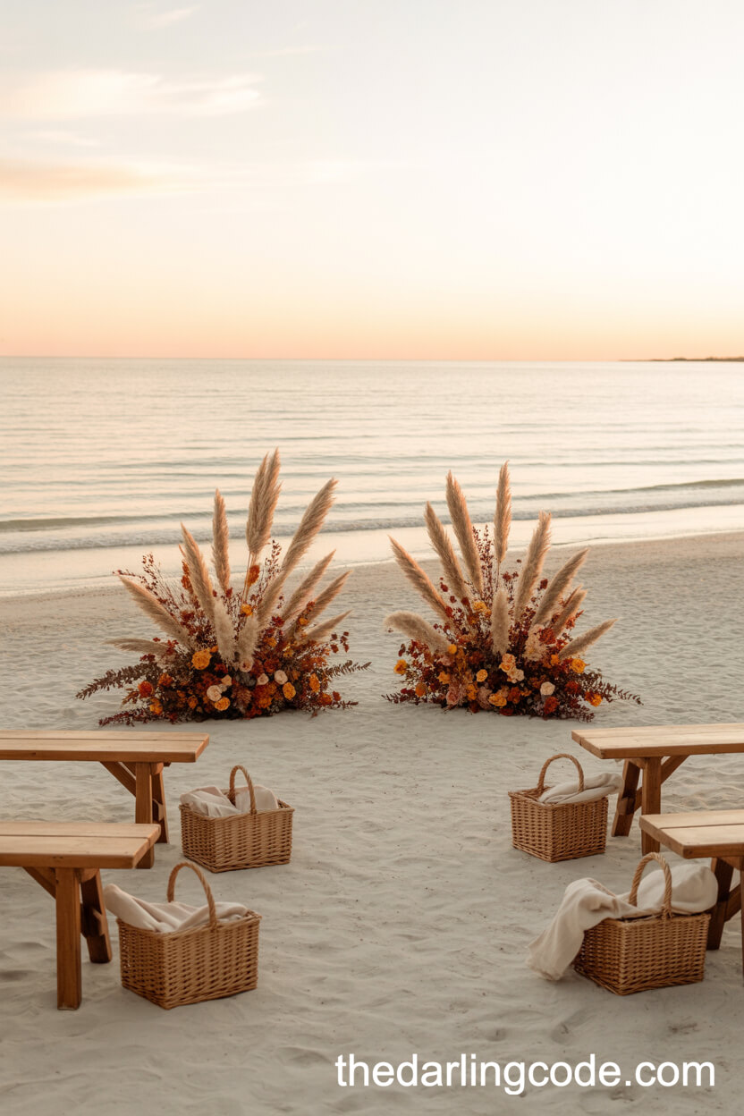 Autumn Beach Wedding Ideas With Warm Hues And Cozy Touches