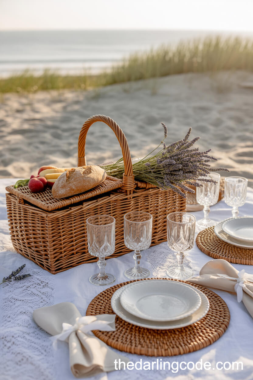 Vintage-Inspired Picnic Reception With Lace, China, And Lavender Details
