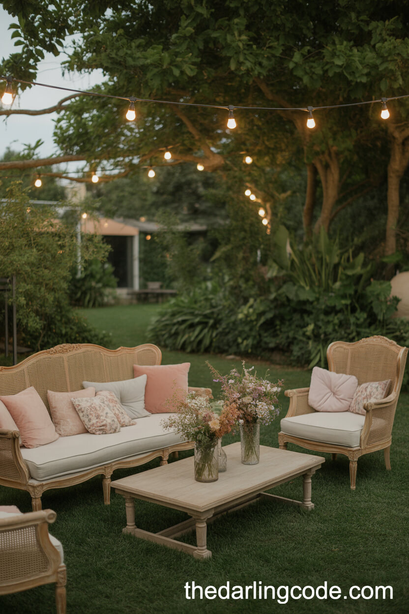 Garden Lounge Area With Vintage Furnishings