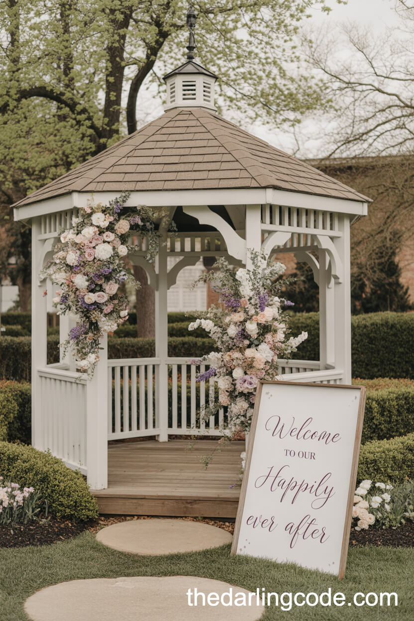 Romantic Floral Gazebo Welcome Display