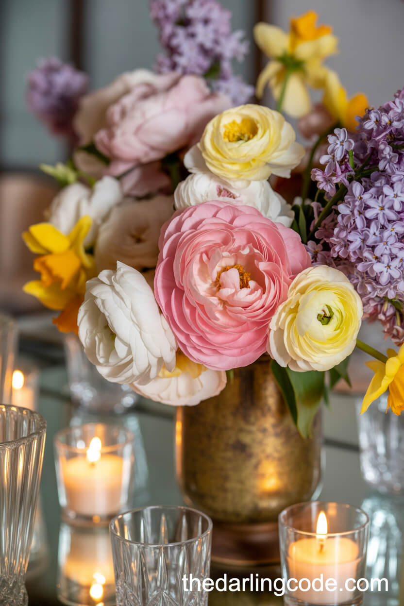 Spring-Inspired Overflowing Centerpiece Arrangement