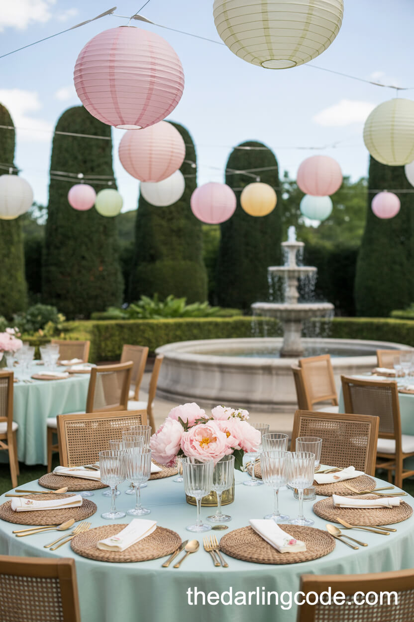 Mint Green And Pink Spring Garden Brunch Wedding Colors