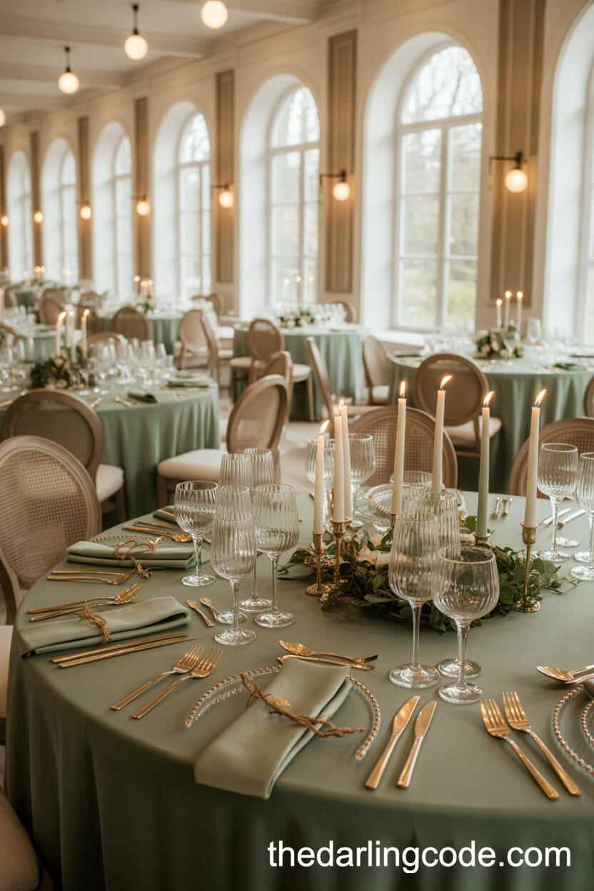 Sage Green And Gold Elegant Ballroom Wedding Colors