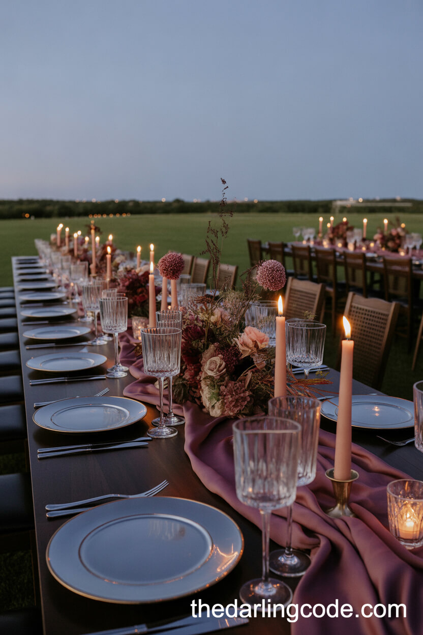 Mauve And Plum Twilight Reception Wedding Colors