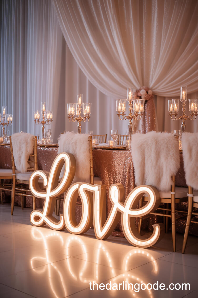 White And Rose Gold Cozy Winter Wedding Colors