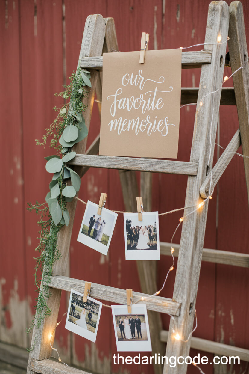 Personal Photo Ladder Display For Wedding Memories
